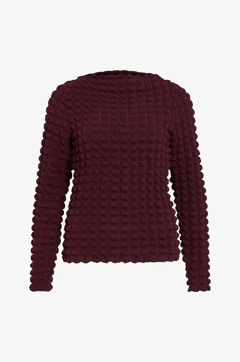 Vila Topp viForcea Boatneck L/S Top - Rød