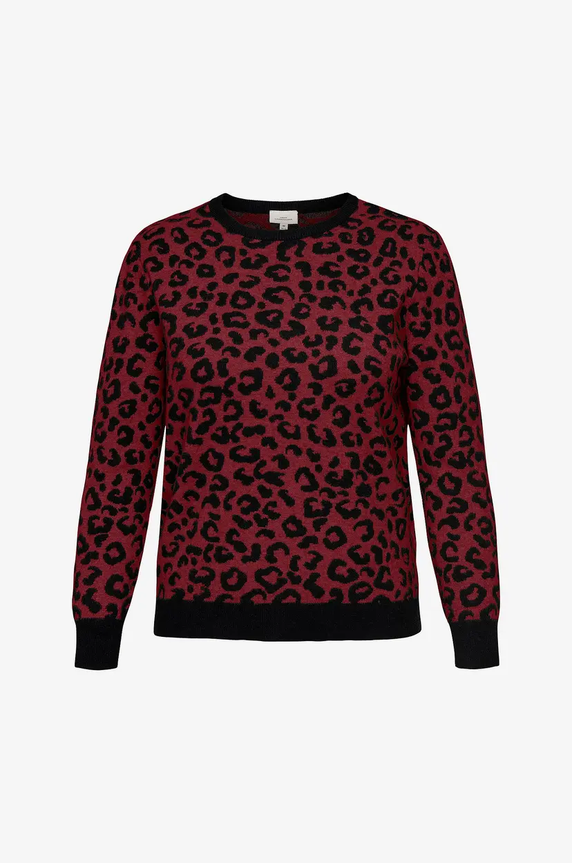 Only Carmakoma Pullover Caribi JQ LS O-neck Knt - Rød