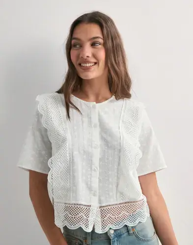 Pieces Pieces - Hvit - Pcsiminna Ss Top Wvn