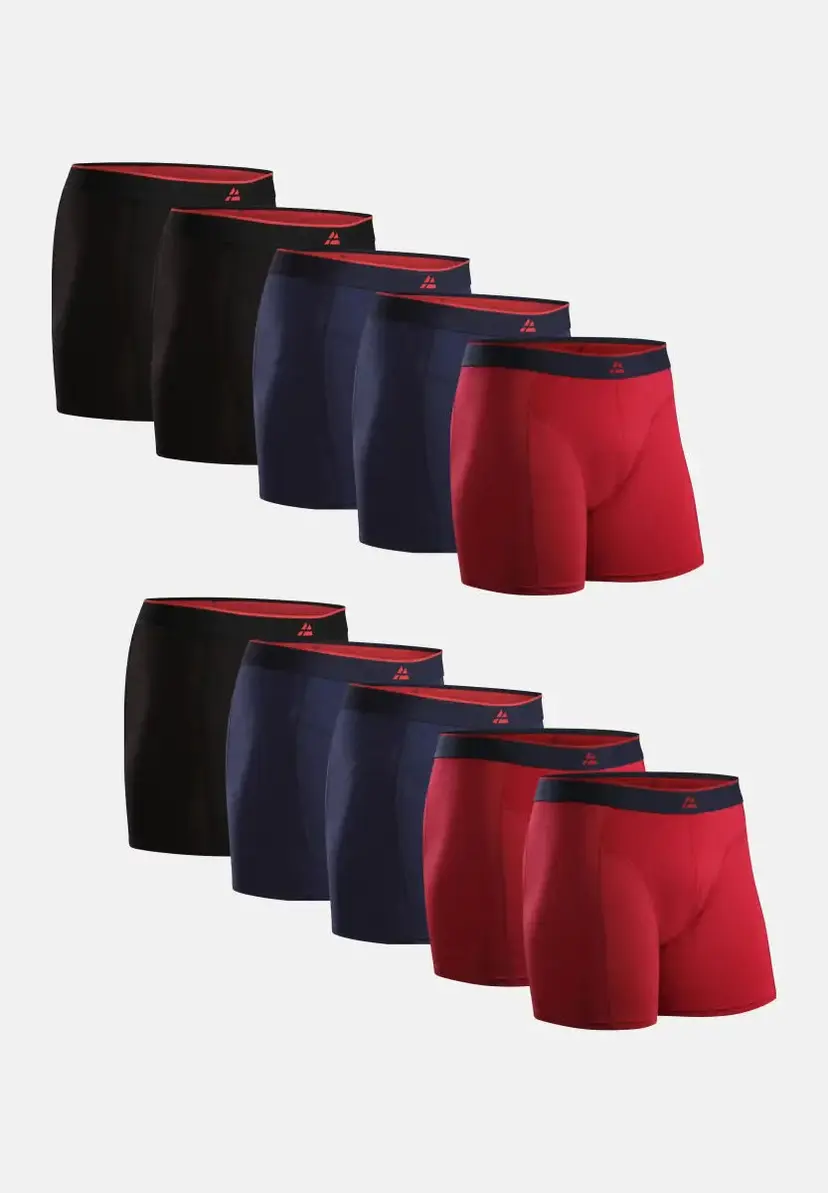DANISH ENDURANCE DANISH ENDURANCE Bambu Boxershorts, Sort/Rød | Rød | Marine blå, 3XL
