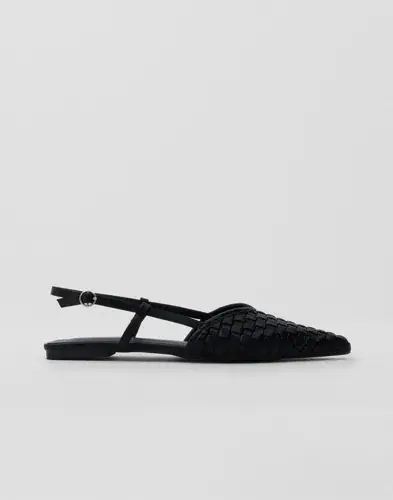 Nelly Nelly - Svart - Pointy Braided Slingback
