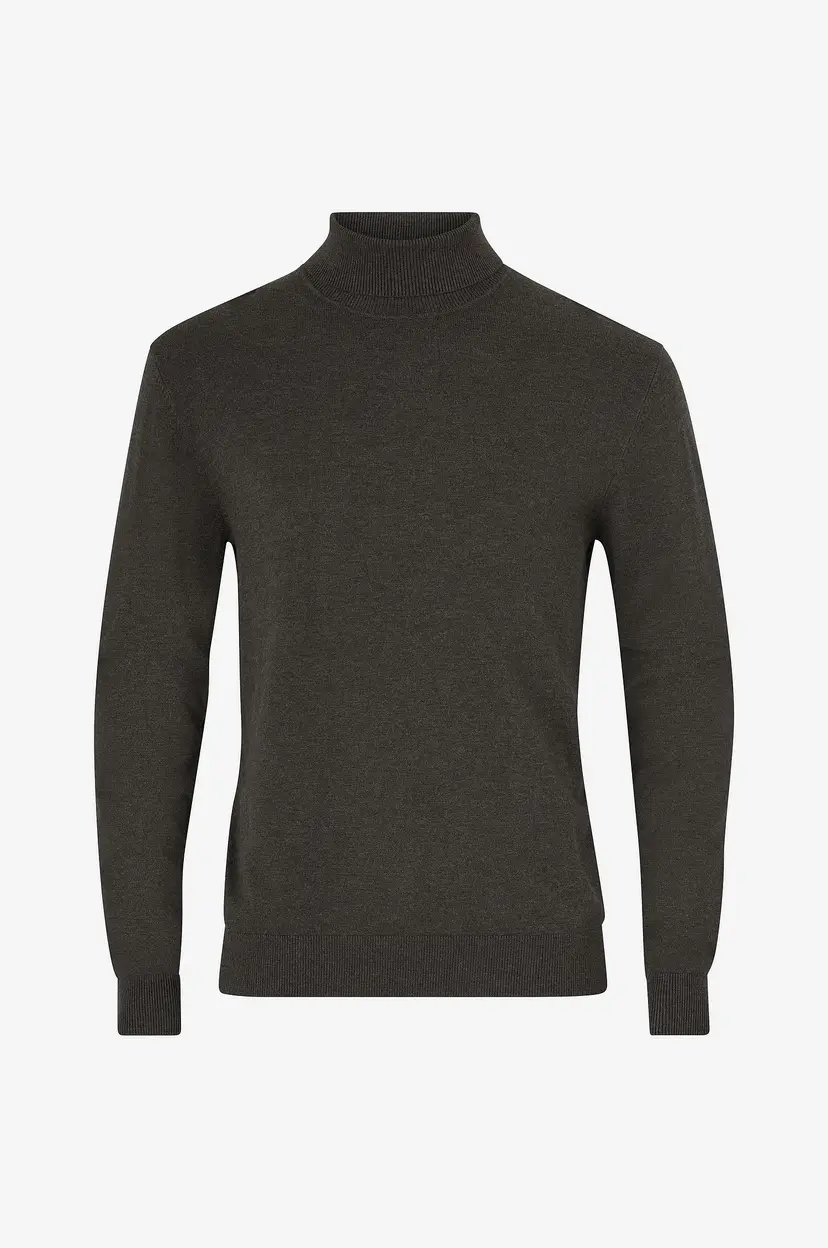 Lindbergh Polohals Mélange Roll Neck Knit - Brun