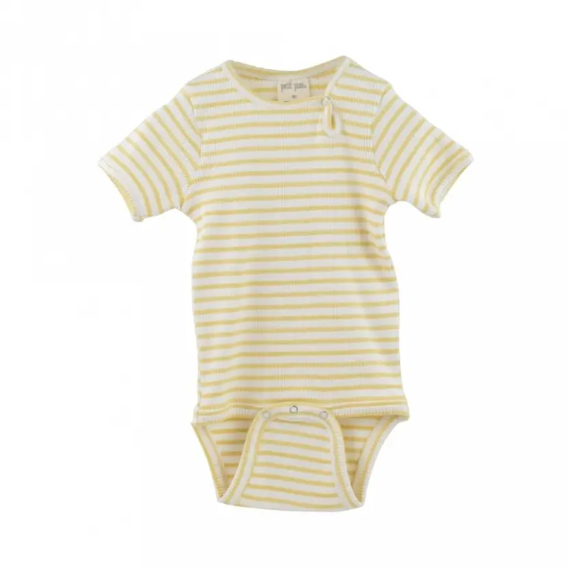 Petit Piao Gul Stripete Petit Piao SS Body (74 / 9 mnd)