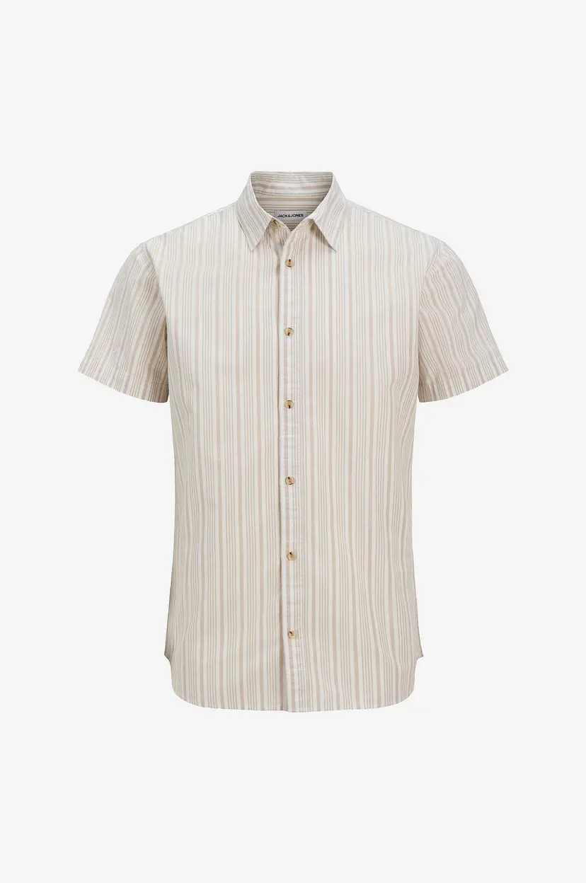 Jack & Jones Plus Skjorte jjJoshua Oxford Stripe Shirt S/S PL - Grå