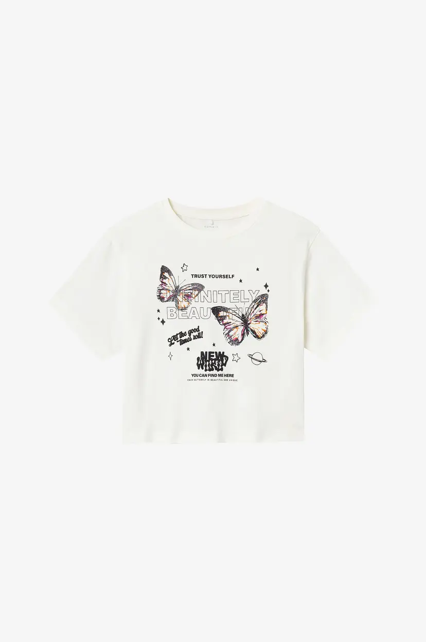 NAME IT Topp nkfNole SS Short Nreg Top - Hvit