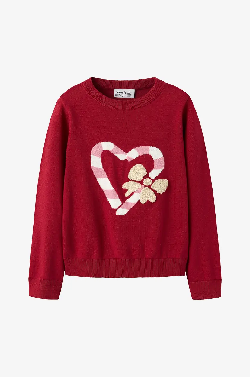 NAME IT Genser nmfReamo LS Knit - Rød