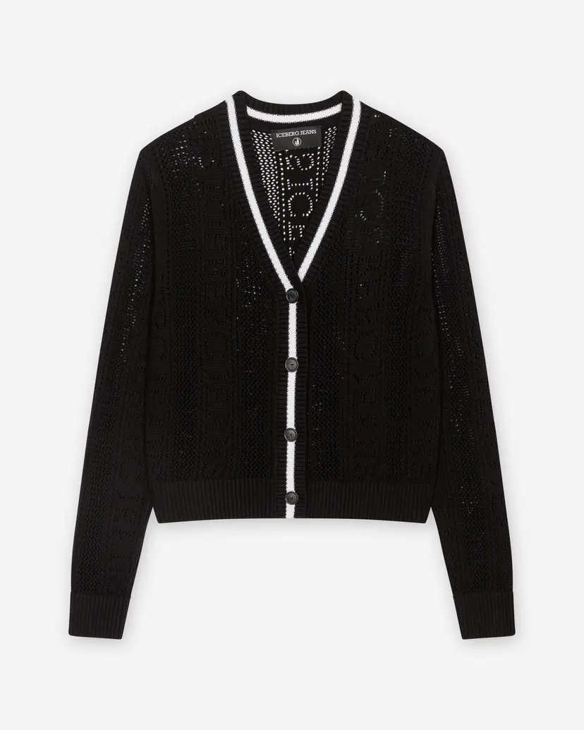 Iceberg Jeans Iceberg Jeans 1R Maglia Cardigan Black Knitted coat