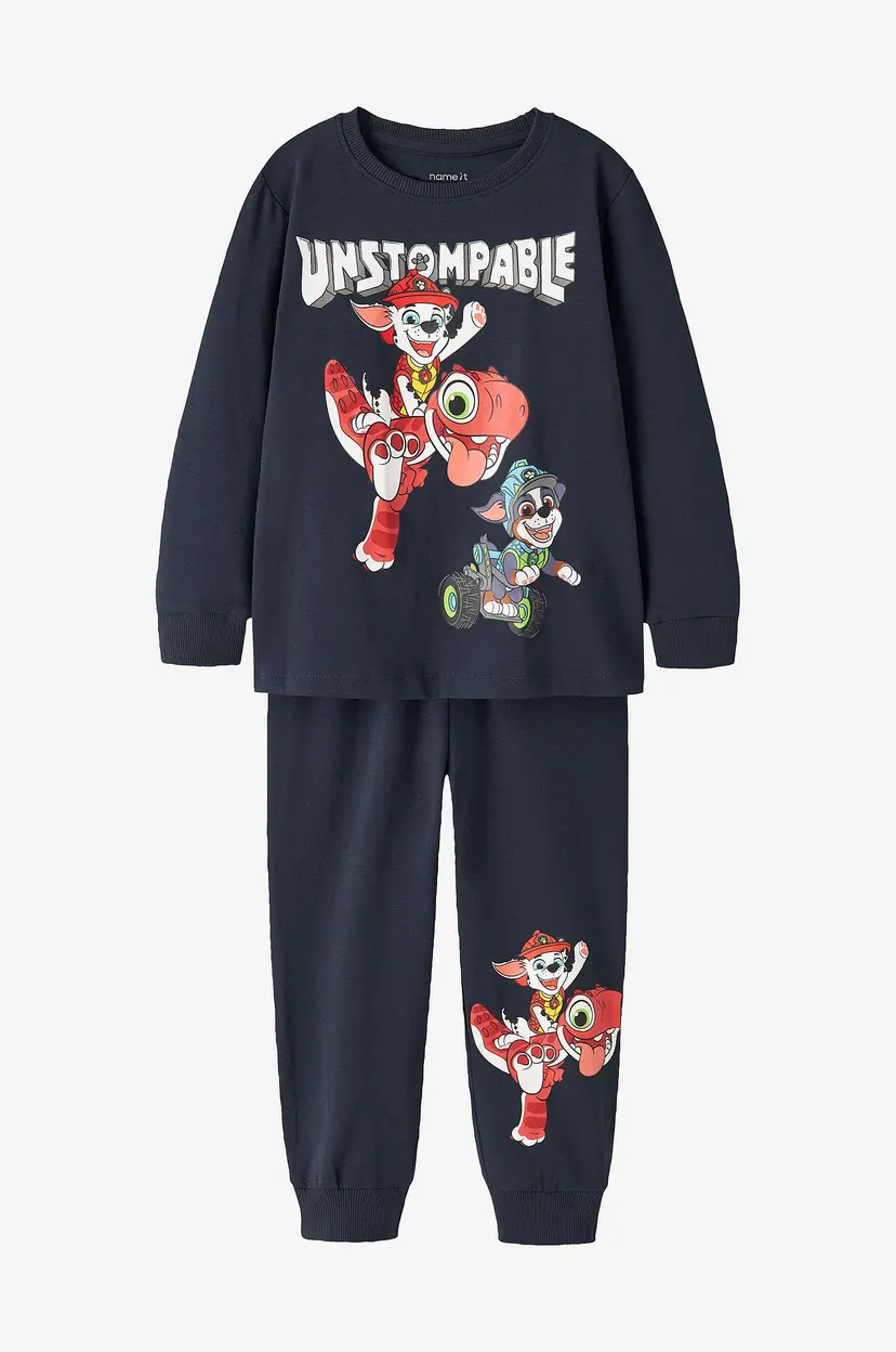 NAME IT Pysjsett nmmJalmer Paw LS Nightset Cplgm - Blå