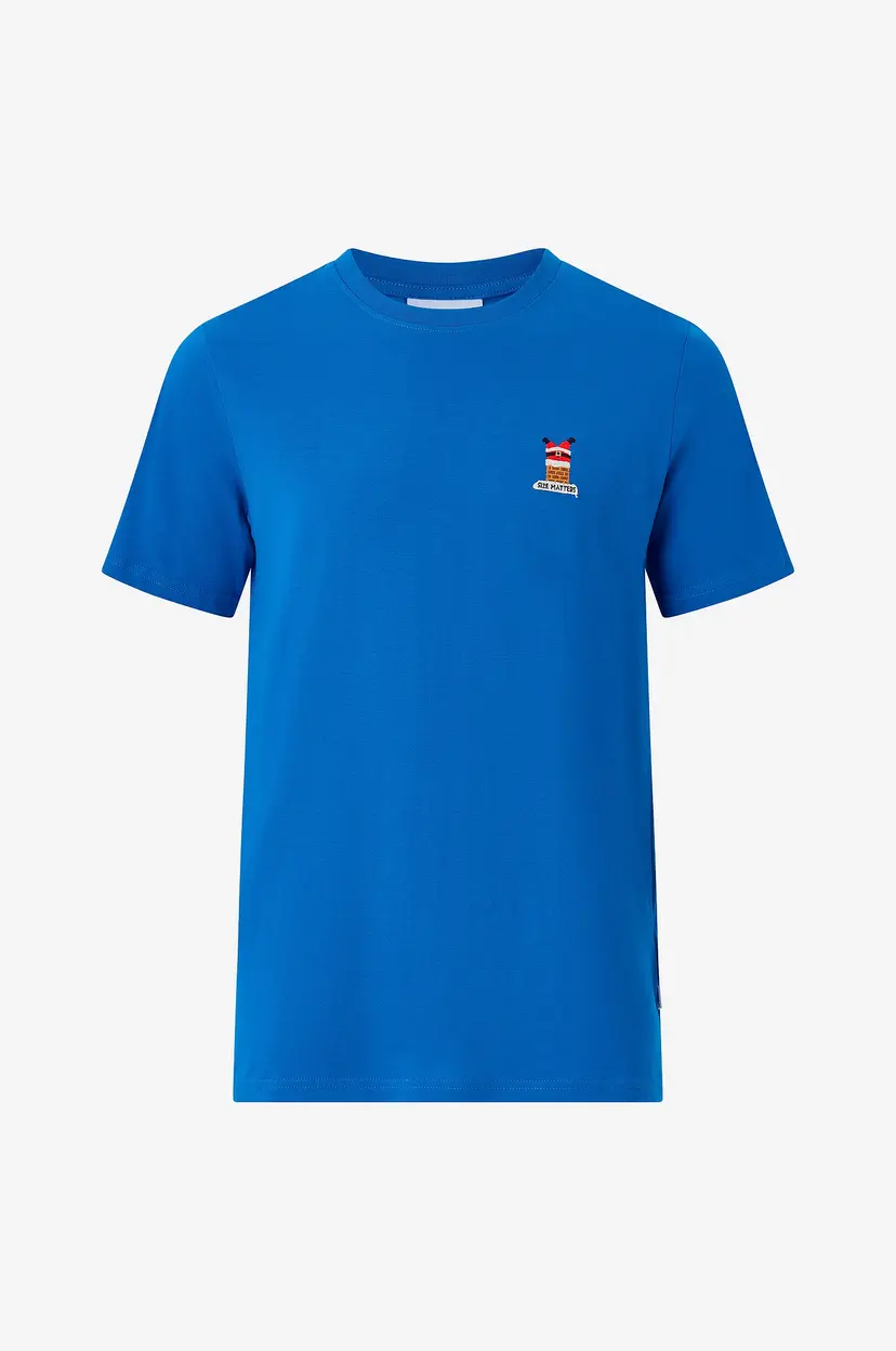 Lindbergh T-skjorte Christmas Embroidery S/S - Blå