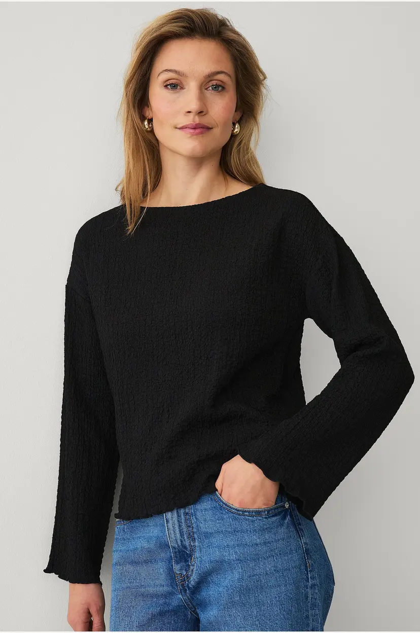 Ellos Collection Rynket topp - Svart