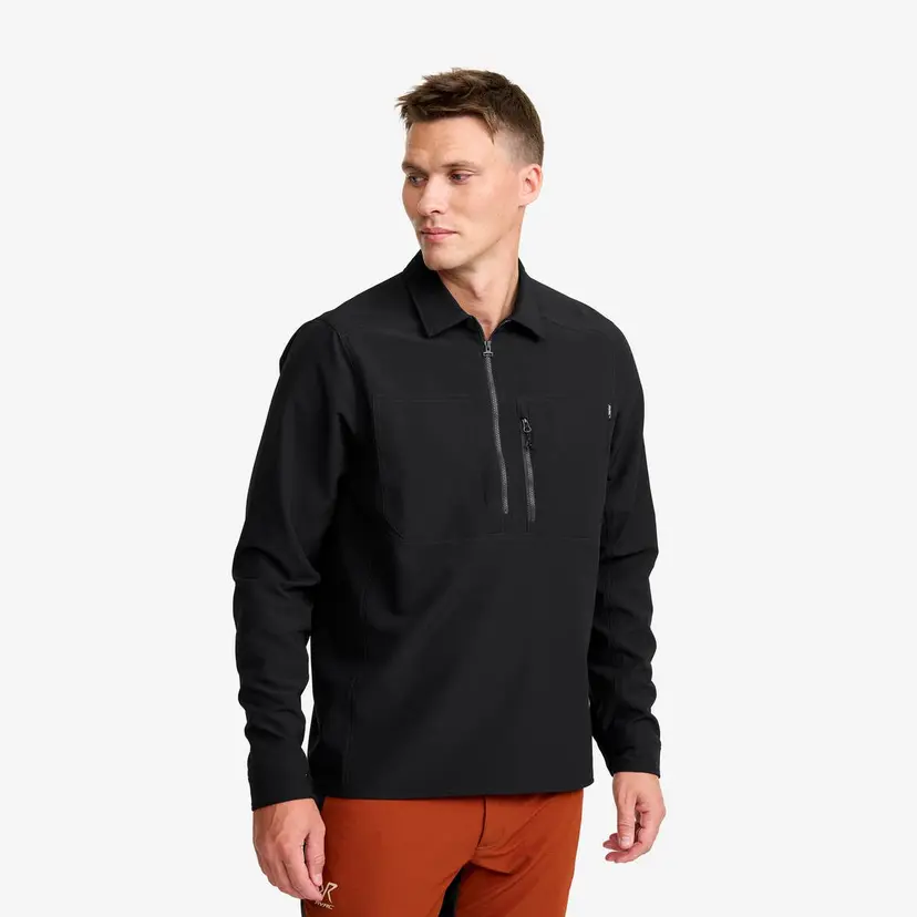 RevolutionRace Ridge Half-zip Stretch Shirt Herre Black