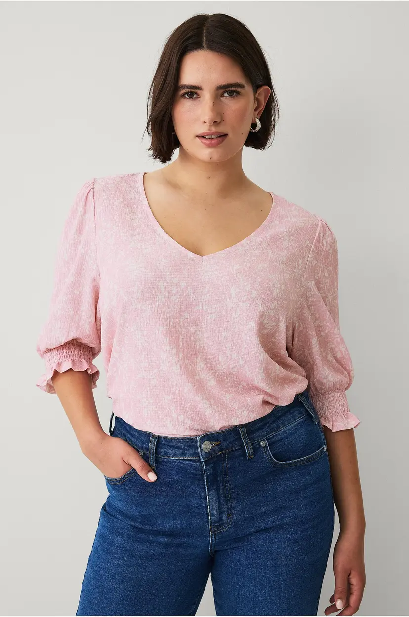 Ellos Plus collection Topp med bobleermer - Rosa