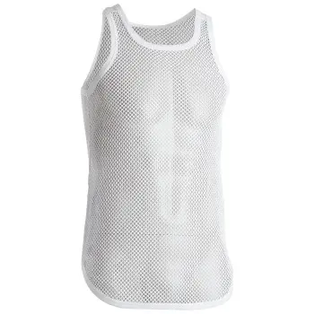 Dovre Dovre Net Singlet Hvit økologisk bomull Large Herre