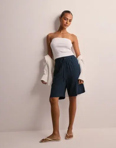 Selected Femme Selected Femme - Blå - Slfviva Mw Shorts Noos