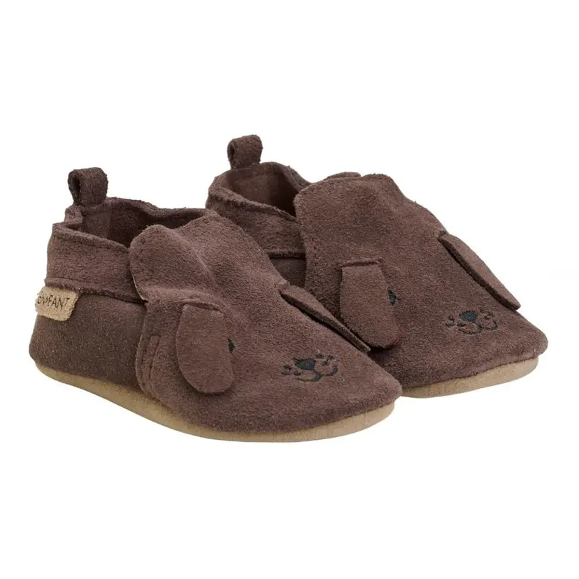 En Fant En Fant - Tøfler Semsket Skinn Hund Chocolate Brown