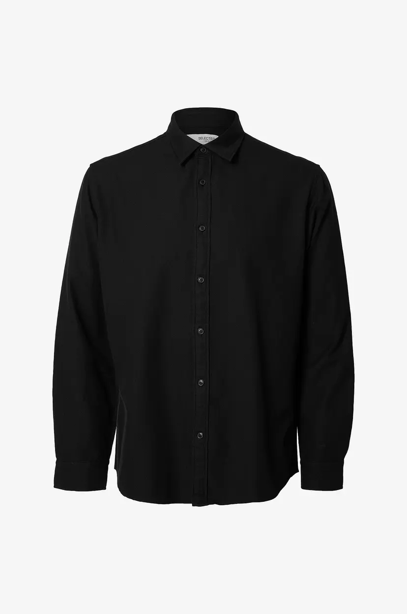Selected Men Skjorte slhRegnoah Brushed Twist - Svart