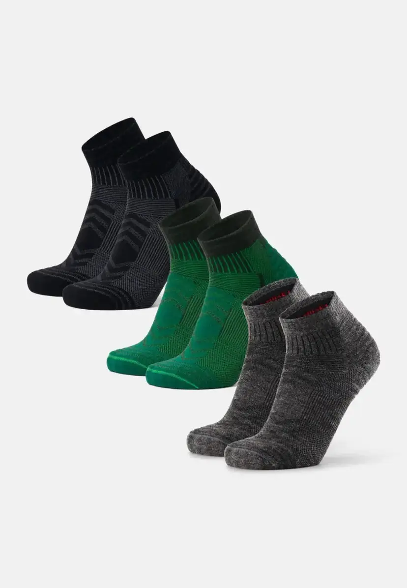DANISH ENDURANCE DANISH ENDURANCE LIGHT LOW-CUT VANDRESTRØMPER, Sort | Grå | Mørkegrøn, 39-42