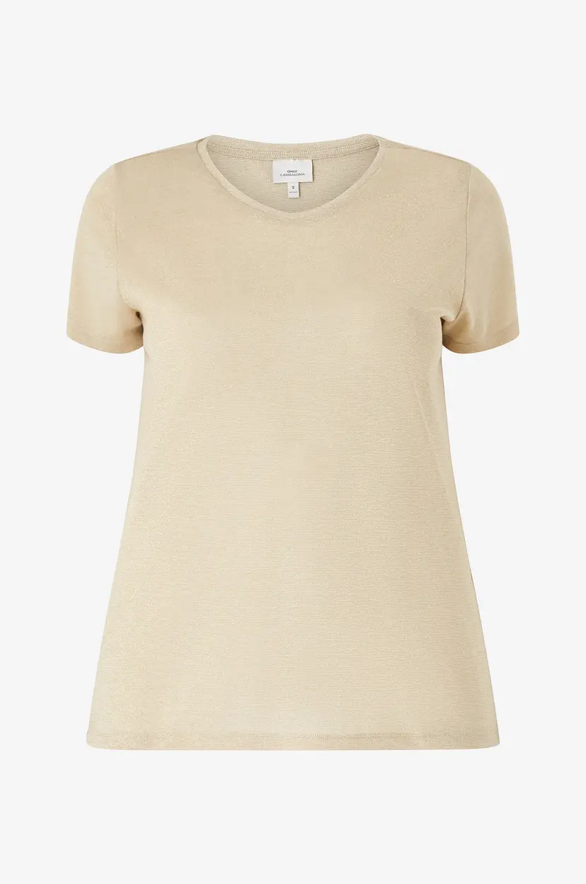 Only Carmakoma Topp carRex SS V- Neck Lurex Top Ess JR - Gull