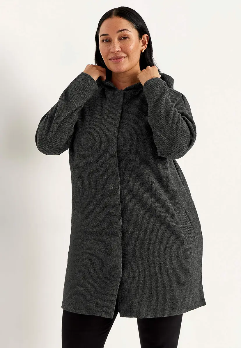 Cellbes of Sweden Supermyk, lang cardigan med hette