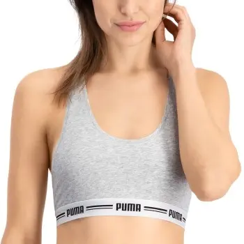 Puma Puma BH Iconic Racer Back Bra Grå Small Dame