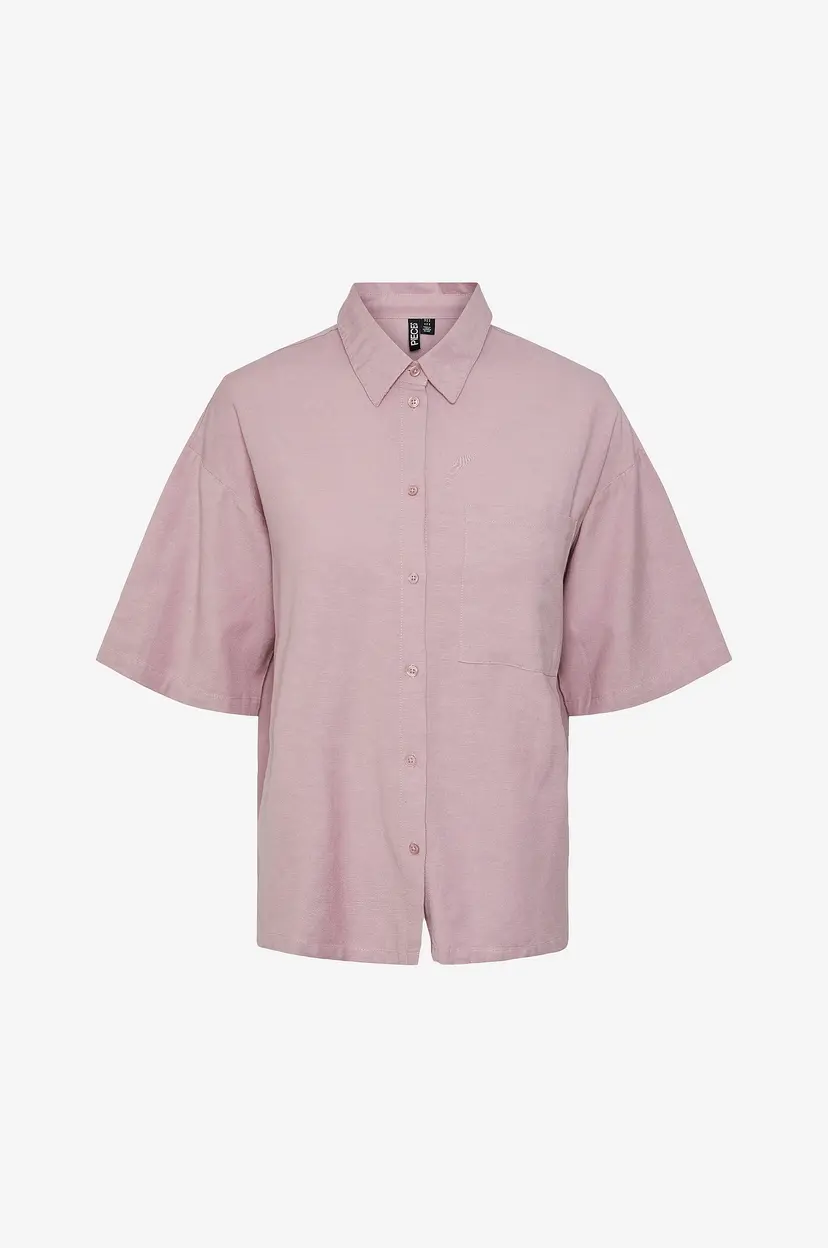 Pieces Skjorte pcMilano SS Shirt - Rosa