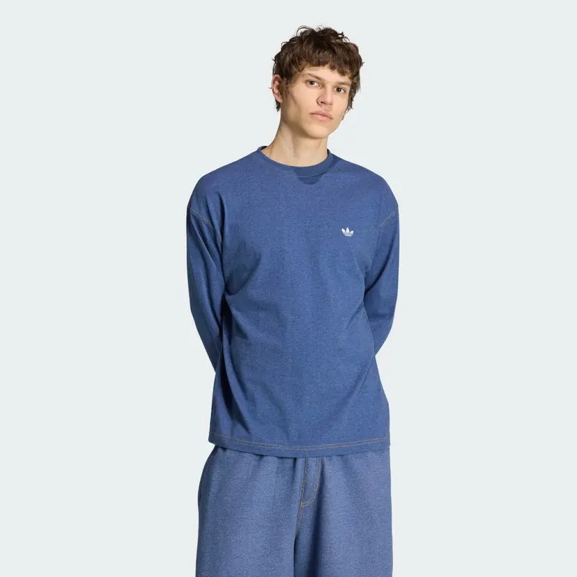 Adidas TREFOIL ESSENTIALS MELANGE LONG SLEEVE T-SKJORTE