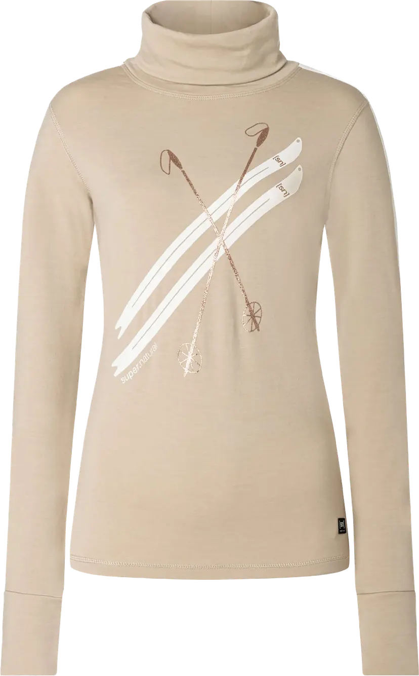 Super.Natural super.natural Women´s Kryssede Ski Roll Neck W. Pepper/f. White/mountain Trail Gl/f. White
