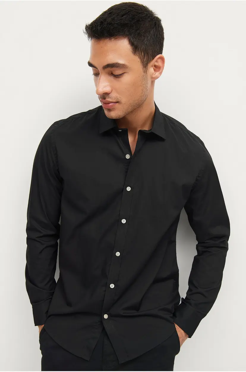 Ellos Collection Skjorte Yale Easy Iron - Svart