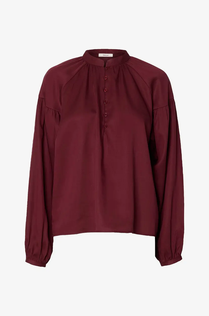 Selected Women Bluse Slwdonna Ls Shirt - Rød