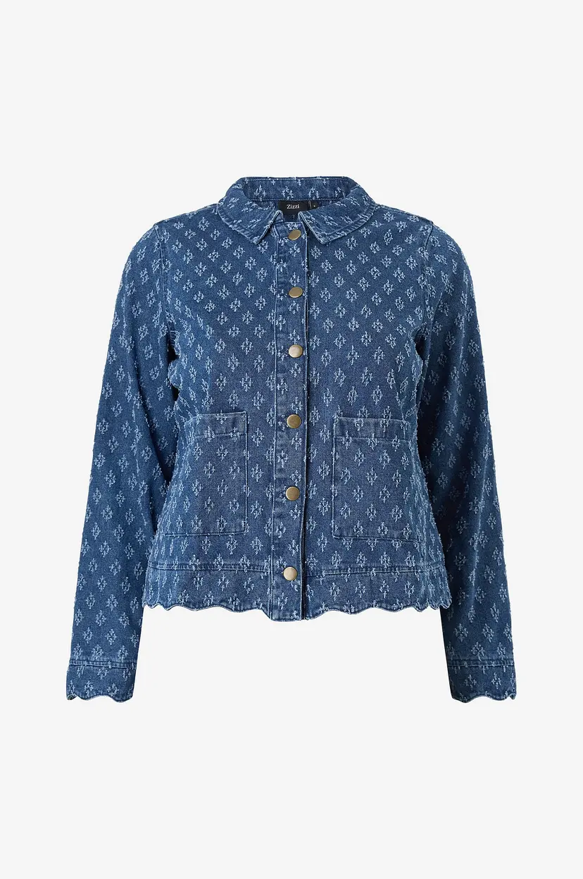 Zizzi Denim jakke Jscallop - Blå