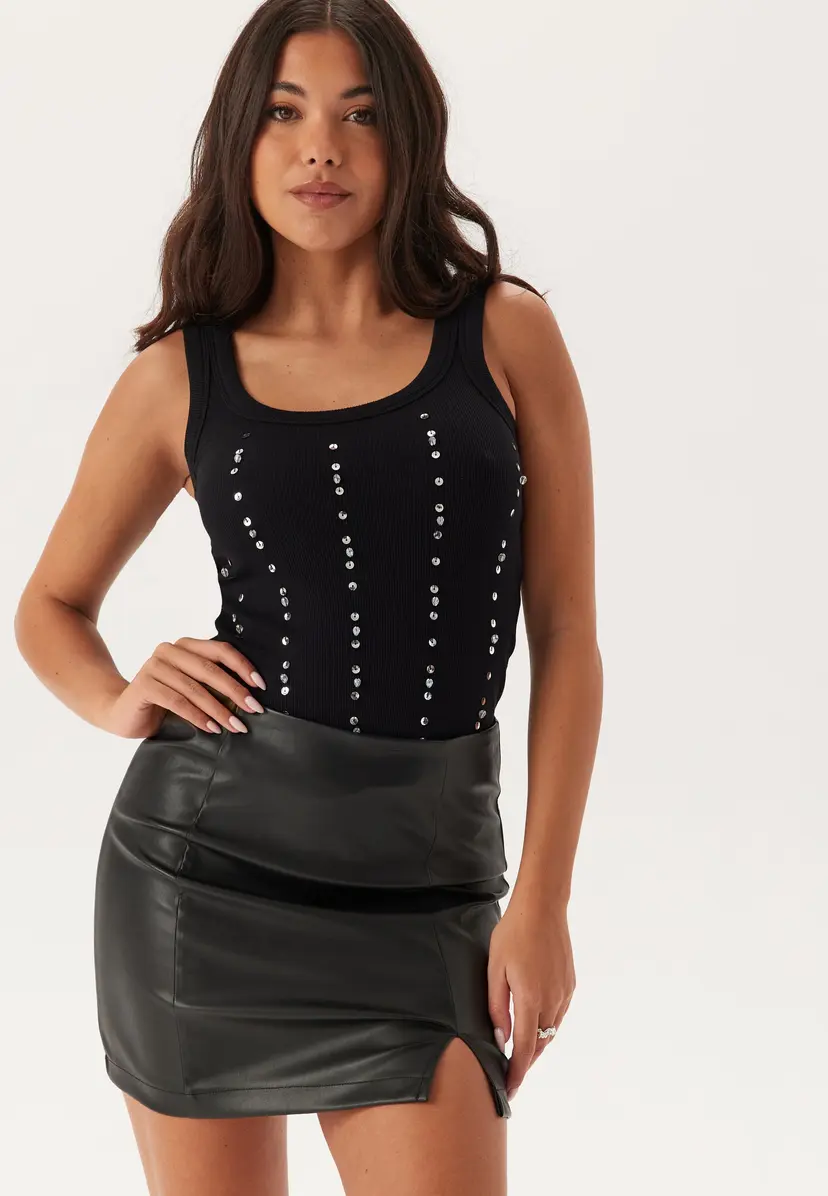 Bubbleroom Rhinestone Rib Top