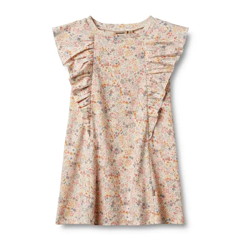 Wheat Wheat Jersey Kjole Ruffle Shirley Bright Flowers (98 /3 år)