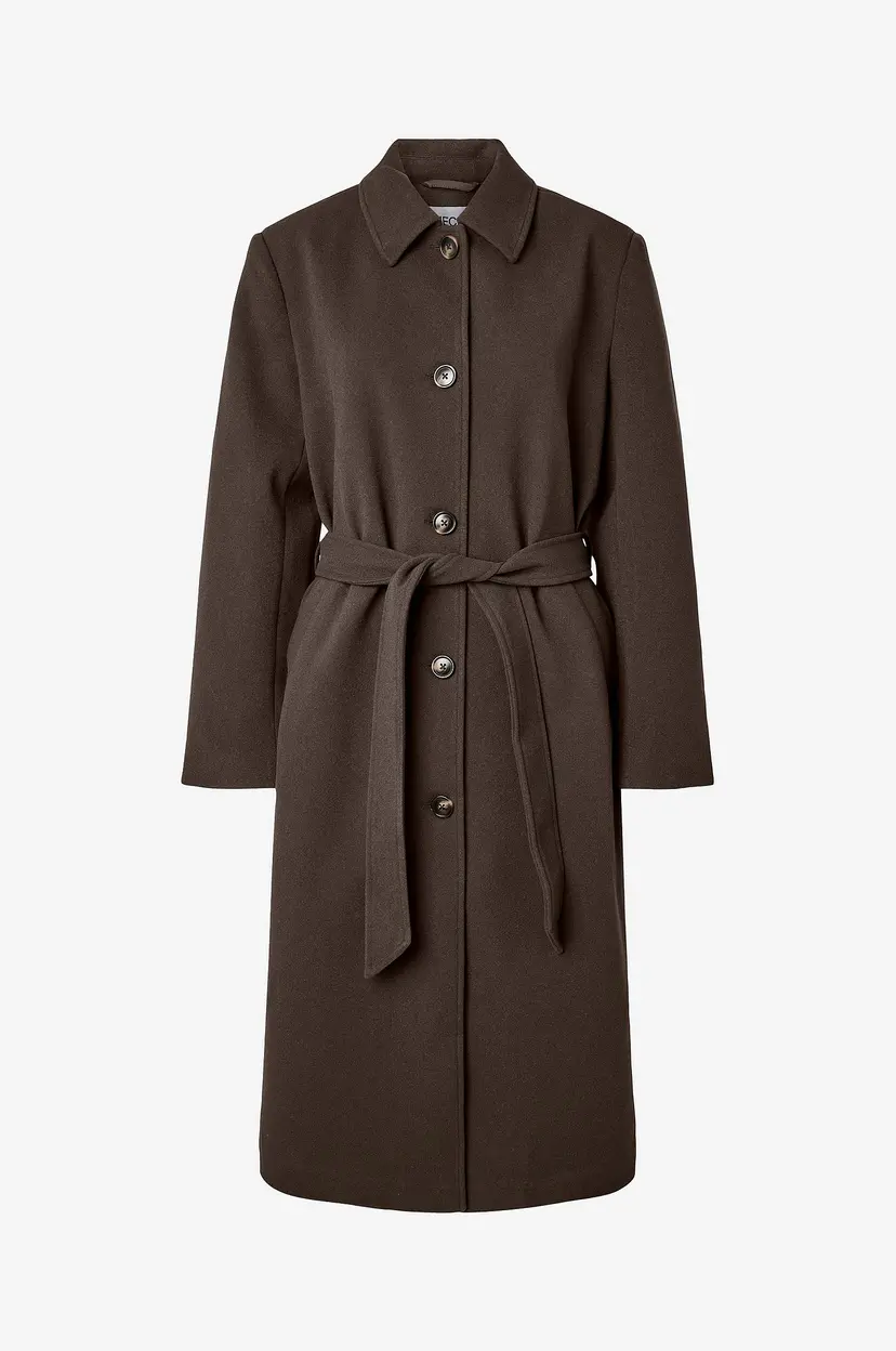 Pieces Kåpe Pcaya Long Coat - Brun