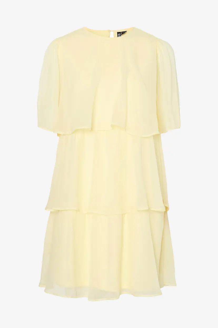Pieces Kjole pcClara SS Short Dress Wvn D2d BC - Gul