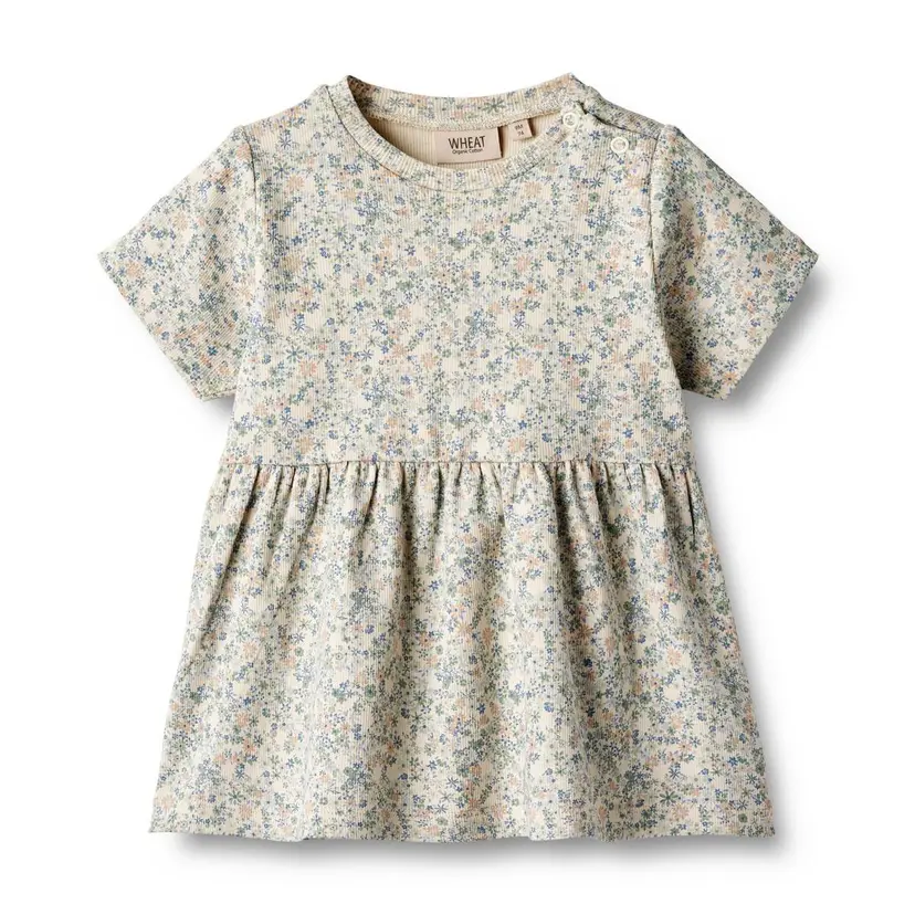 Wheat Wheat Jersey Kjole Anna Sandshell Mini Flowers (74 / 9 mnd)