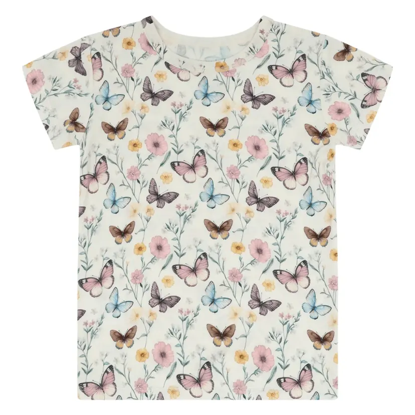 Hust and Claire Hust And Claire - T-skjorte i Bambus Austin Butterfly Ivory