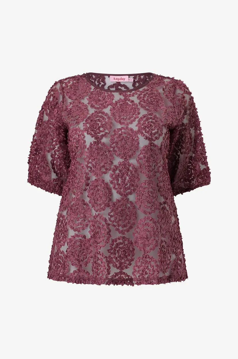 Anyday Kortermet bluse Any- Hella 467 - T-shirt - Rød