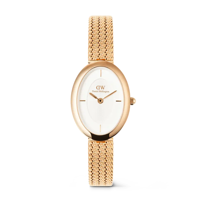 Daniel Wellington Rose Gold 20x26mm Watch Juliette Braided Mesh White Sunray | DW