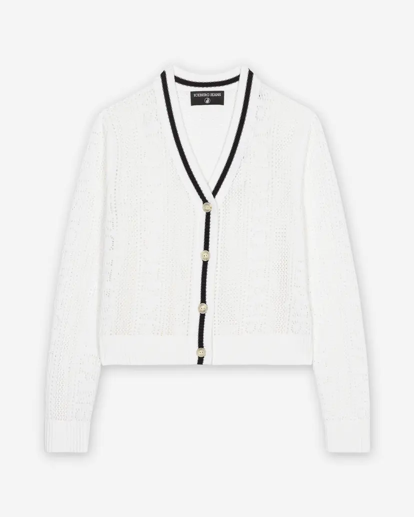 Iceberg Jeans Iceberg Jeans 1R Maglia Cardigan White Knitted coat