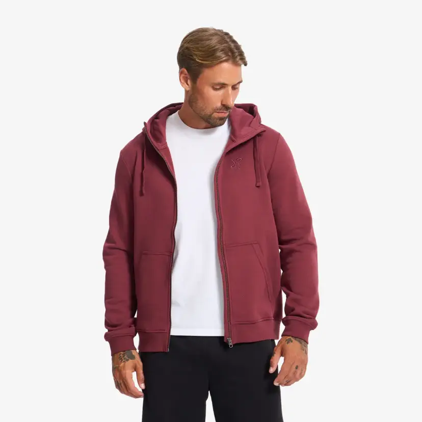 RevolutionRace RVRC Full-zip Hoodie Herre Wine Truffle