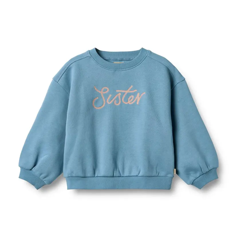 Wheat Wheat, Sweatshirt L/S embroidery Eliza, Winter Blue