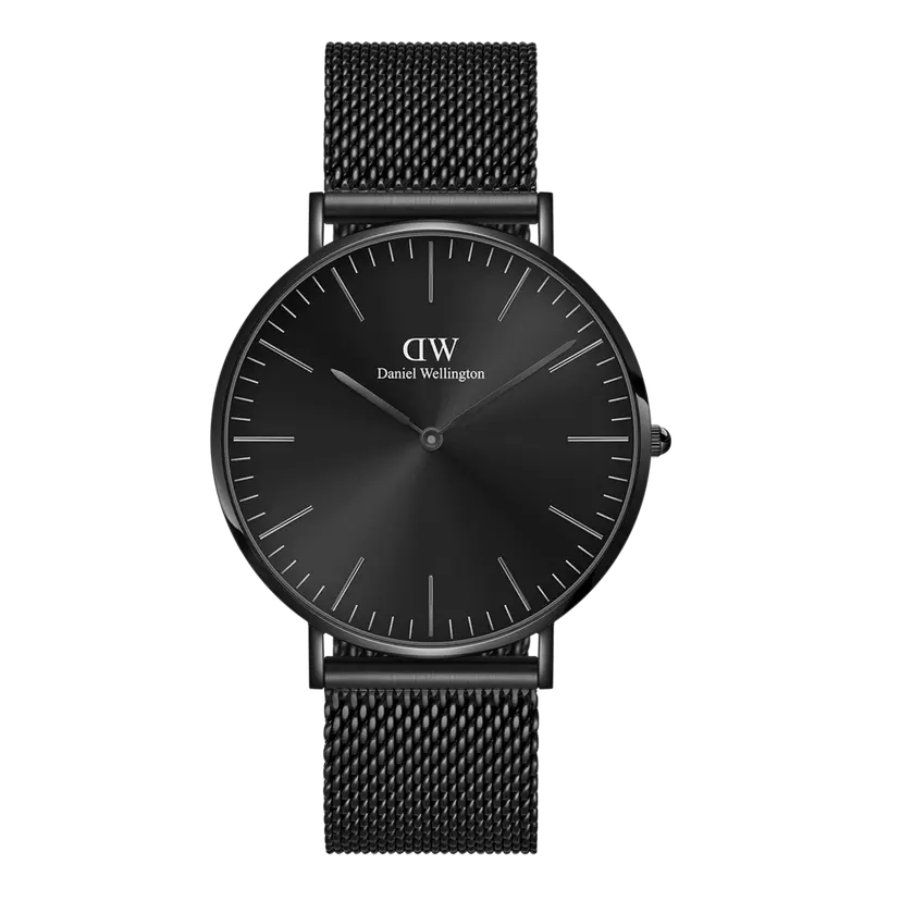 Daniel Wellington Black 40mm Watch Classic Mesh Onyx | DW