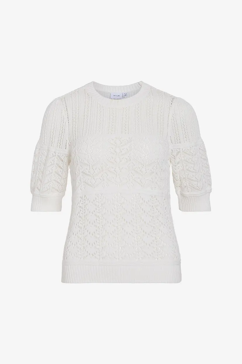 Vila Topp viNya O-neck 2-4 Knit Top - Hvit