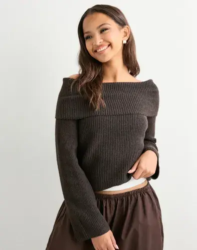 Vero Moda Vero Moda - Brun - Vmaries Ls Offshoulder Pullover Bf