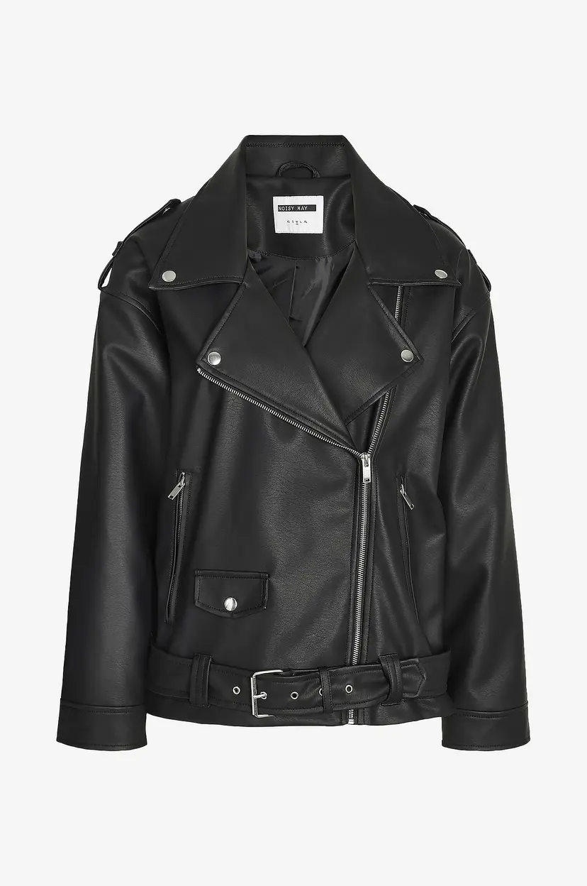 Noisy May Curve Biker jakke nmPaulina Oversize Biker Jacket - Svart