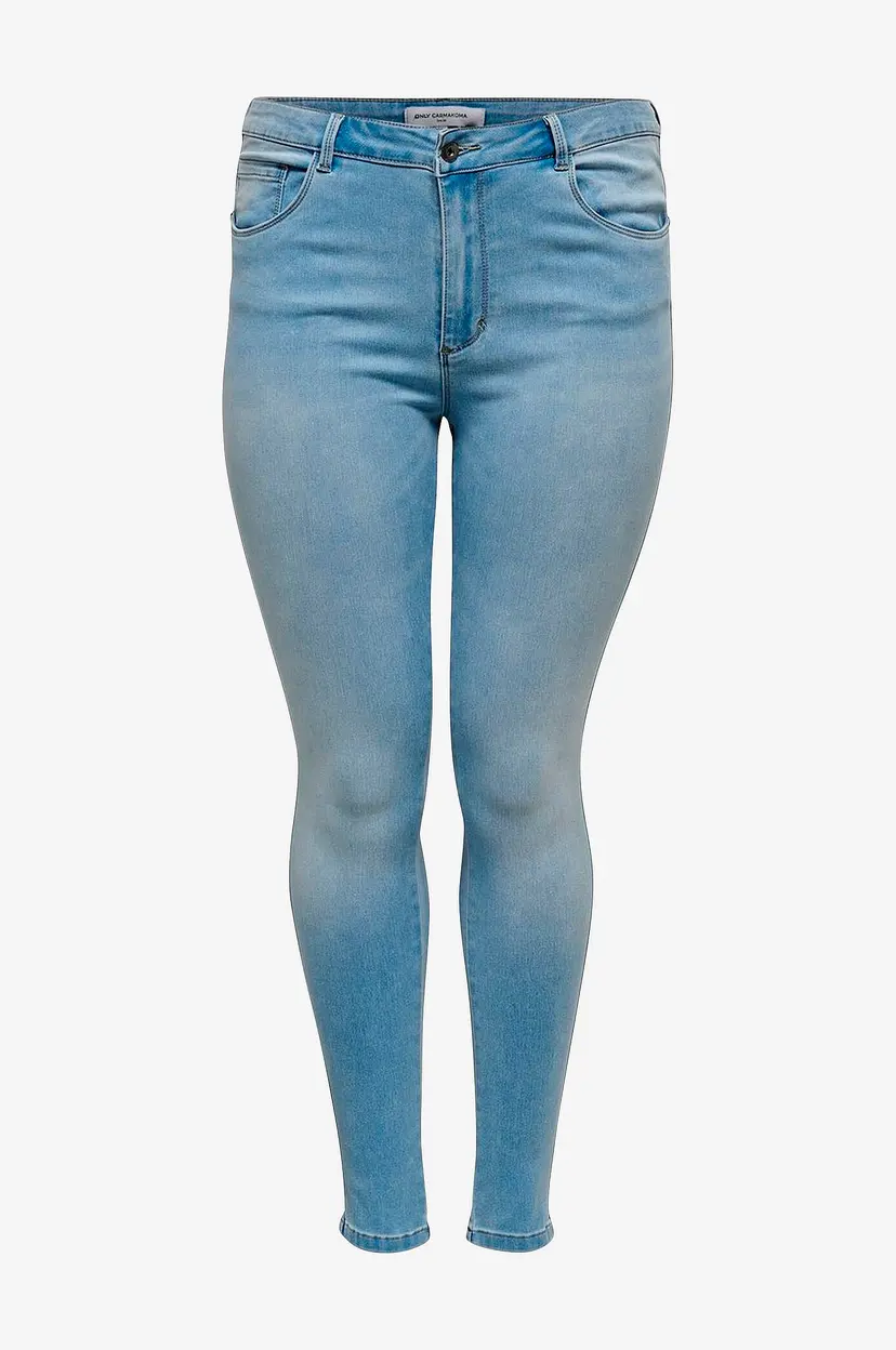 Only Carmakoma Jeans carAugusta HW Skinny - Blå