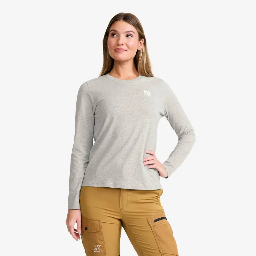 RevolutionRace Easy Long-sleeved T-shirt Dame Grey Melange