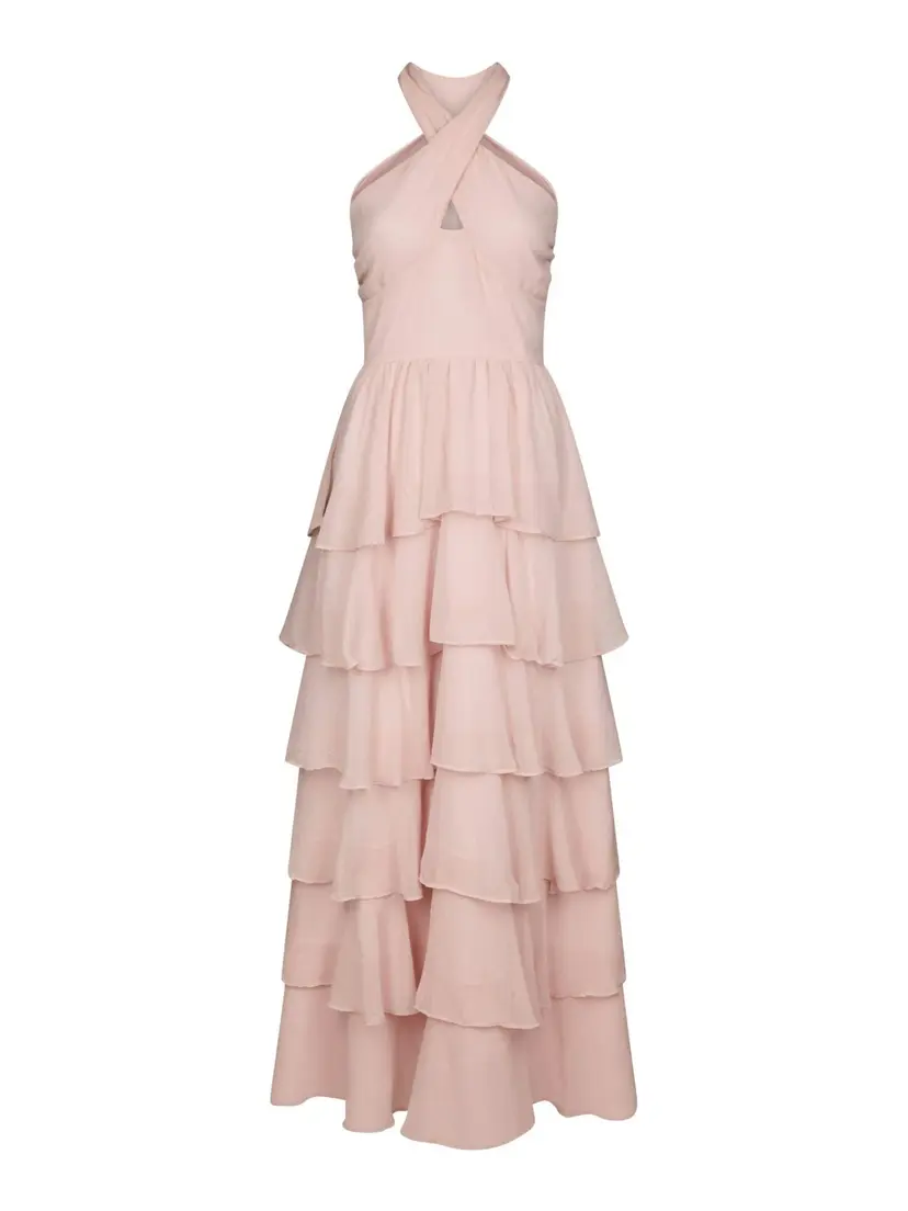 Neo Noir Cleoni Solid Chiffon Dress