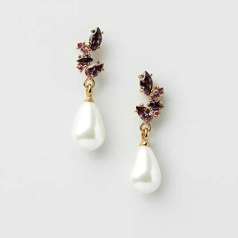 Safira Mauve Ariel Bling Pearl Studs