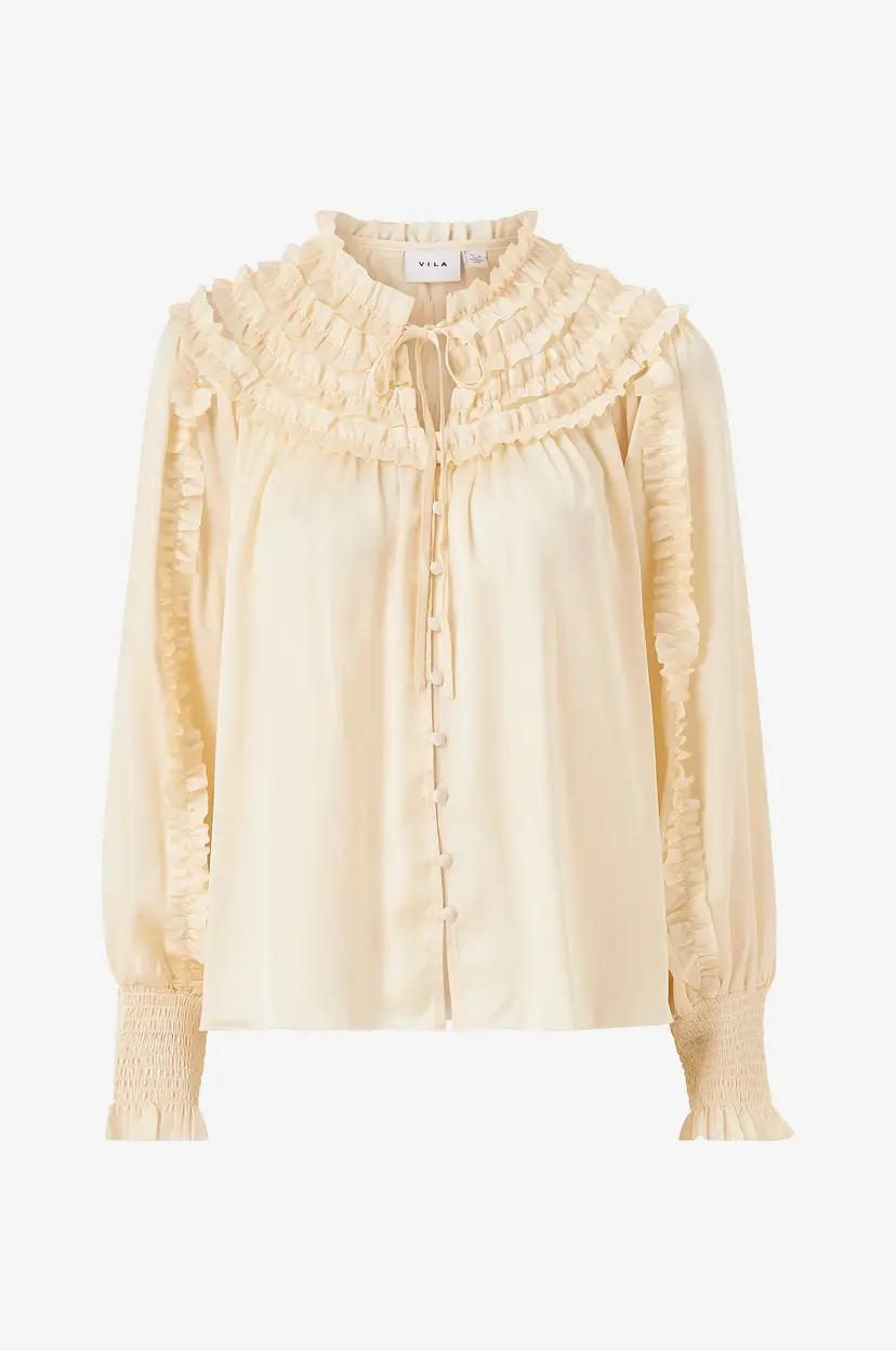 Vila Bluse viOrasse L/S Top - Beige